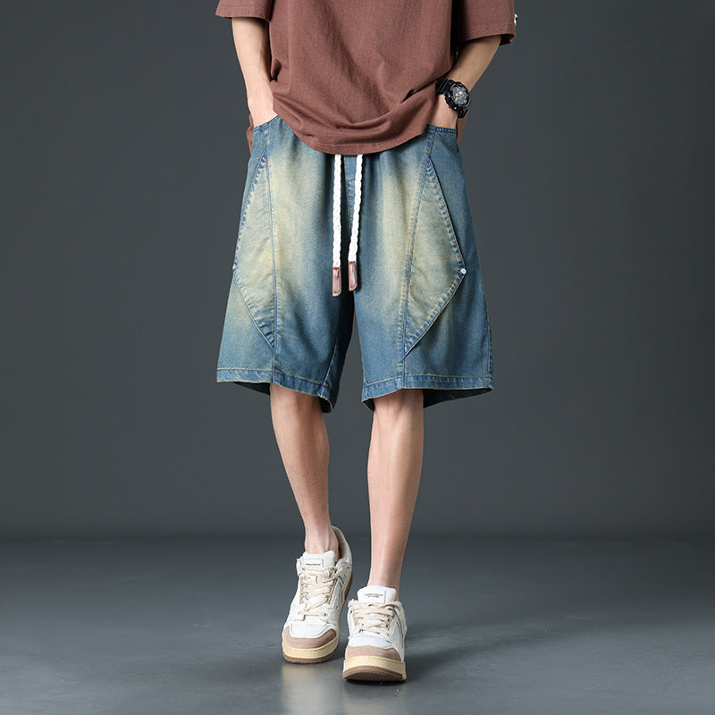 Salvano Diamond Denim Shorts