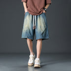 Salvano Diamond Denim Shorts