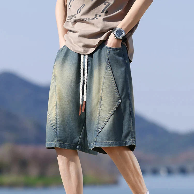 Salvano Diamond Denim Shorts