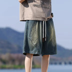 Salvano Diamond Denim Shorts