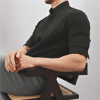 Kyoto Woven Band Collar Shirt